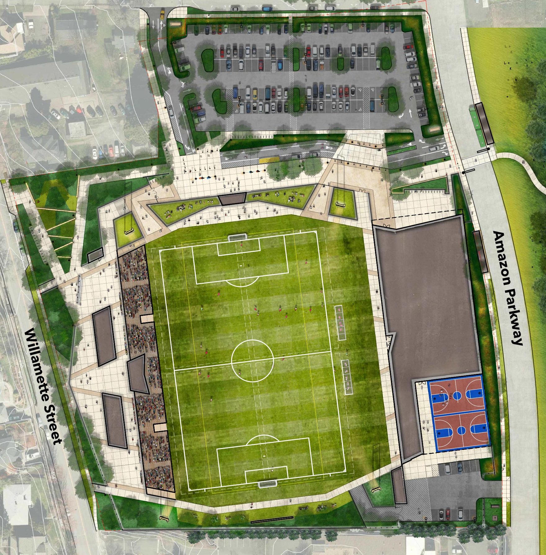 Site plan for the new Civic Park, Eugene Oregon