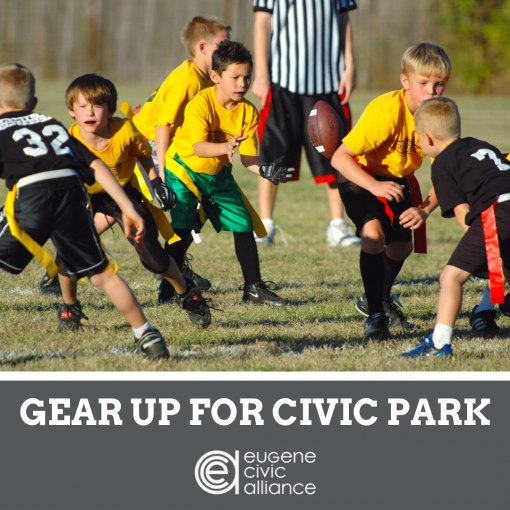 Gear Up for Civic Park boys playn gfootball in bright yellow tshirts